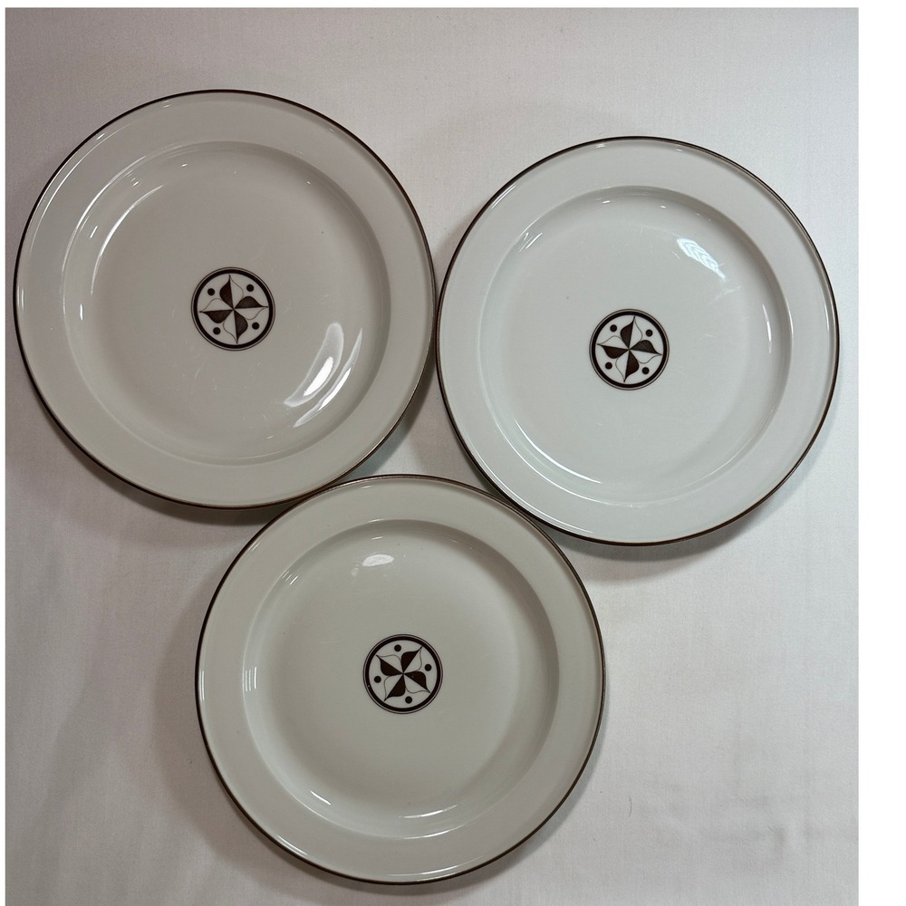 Vintage Dansk Epoch Brown Dinner Plates Set of 3 Norway Niels Refsgaard MCM